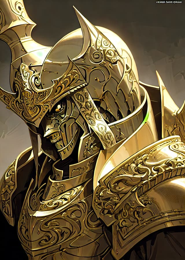 Counterfeit V3.0 — anime portrait of a knight in ornate armor, dramatic lighting, highly detailed, illustration