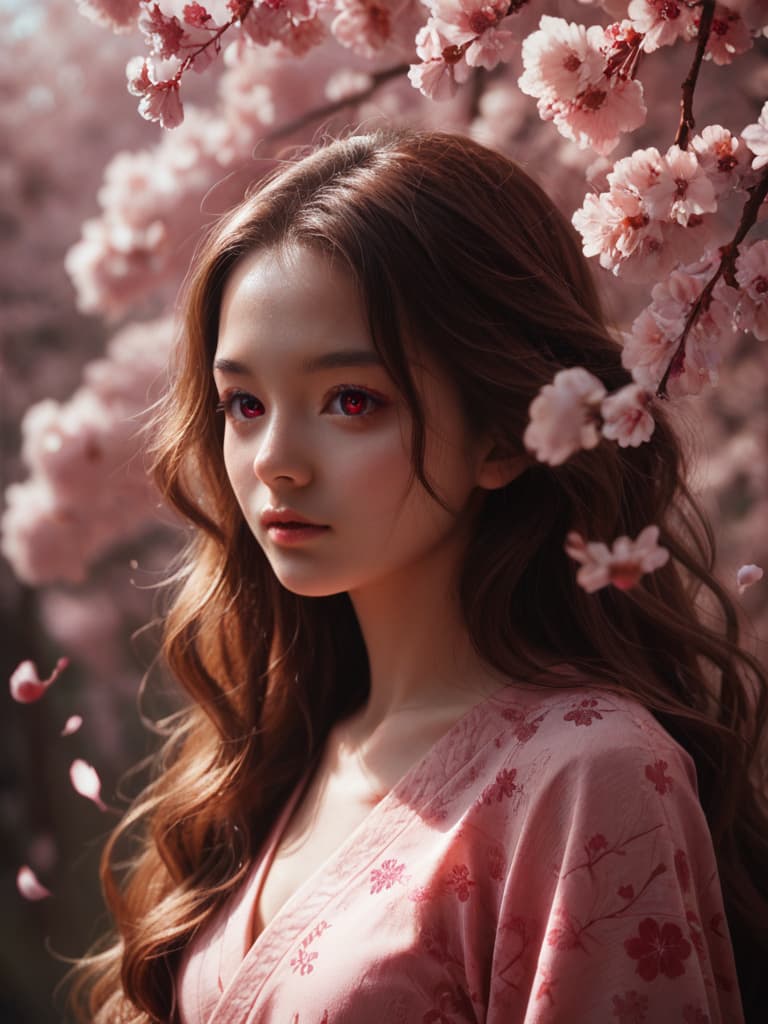 Pony Realism — score_9, score_8_up, score_7_up, anime illustration of a girl with long flowing hair under cherry blossoms, soft cel shading, detailed eyes, vibrant